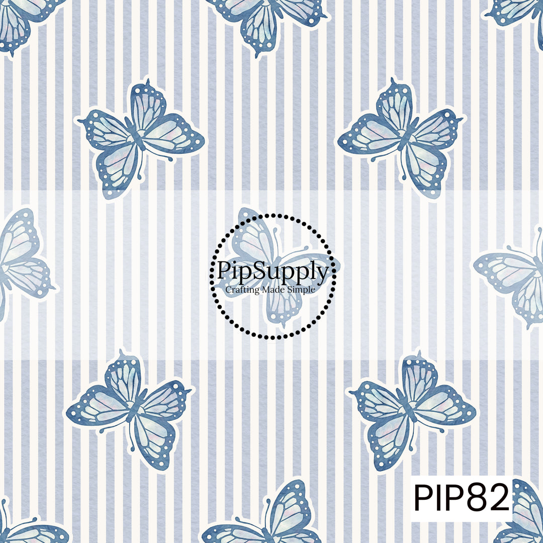 PIP82 - Blue Butterfly Stripes