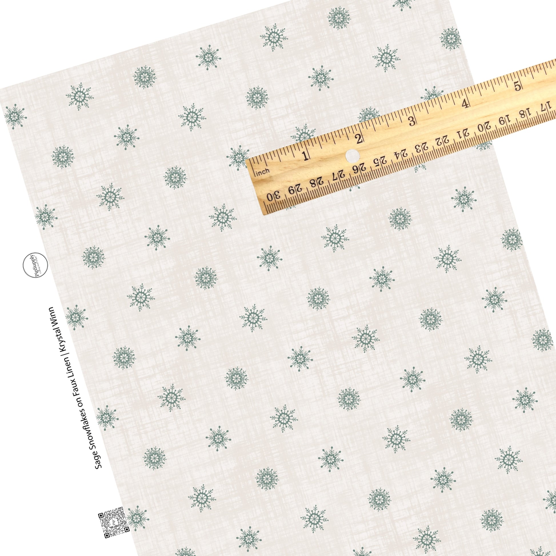 These holiday themed faux leather sheets contain the following design elements: Christmas green snowflakes on cream. Our CPSIA compliant faux leather sheets or rolls can be used for all types of crafting projects.