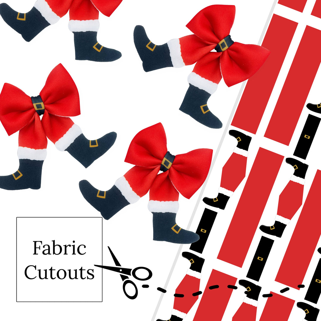 Santa Boots Layered Neoprene DIY Hair Bows