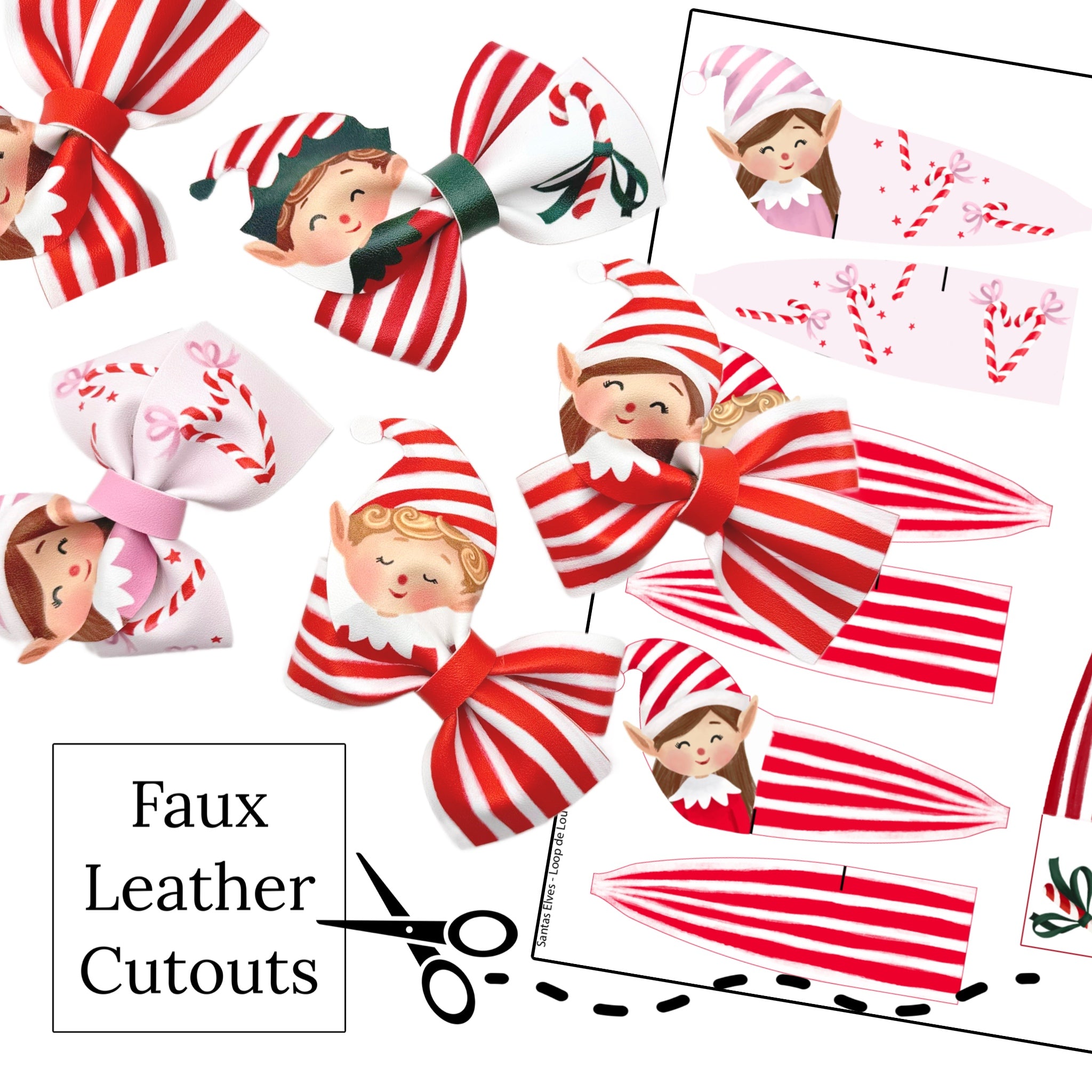 Santa's Elves Loop de Lou DIY Bow Hand Cut Faux Leather Sheet – Pip Supply