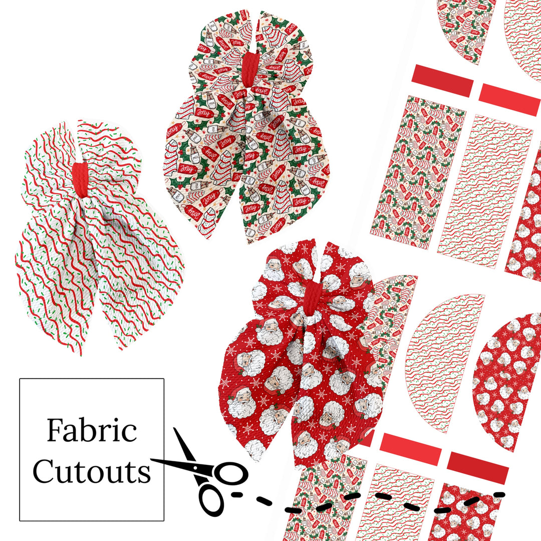 Santa's Treats Flowy Sailor Fabric DIY Hair Bows
