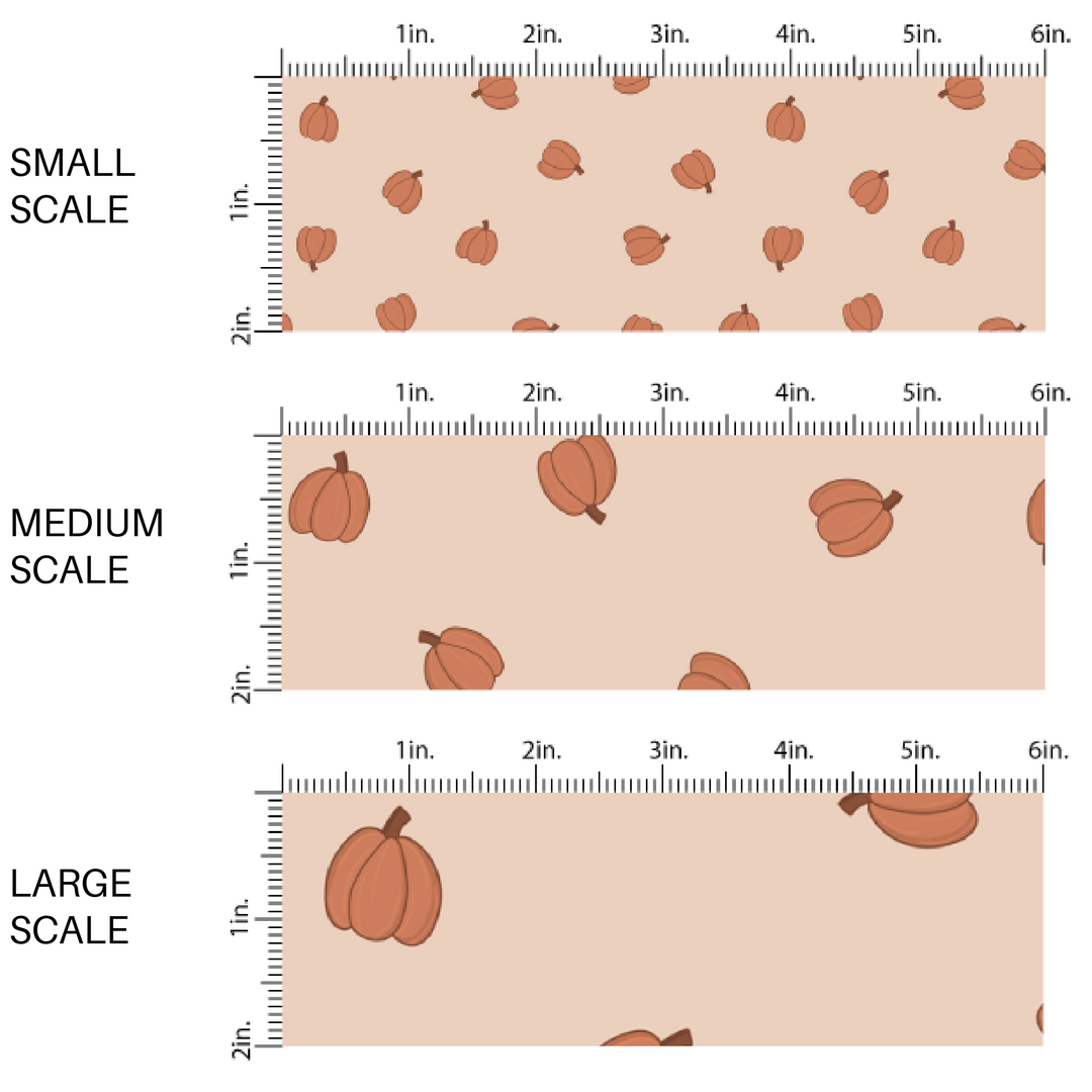 Scattered Mini Pumpkins Fabric By The Yard