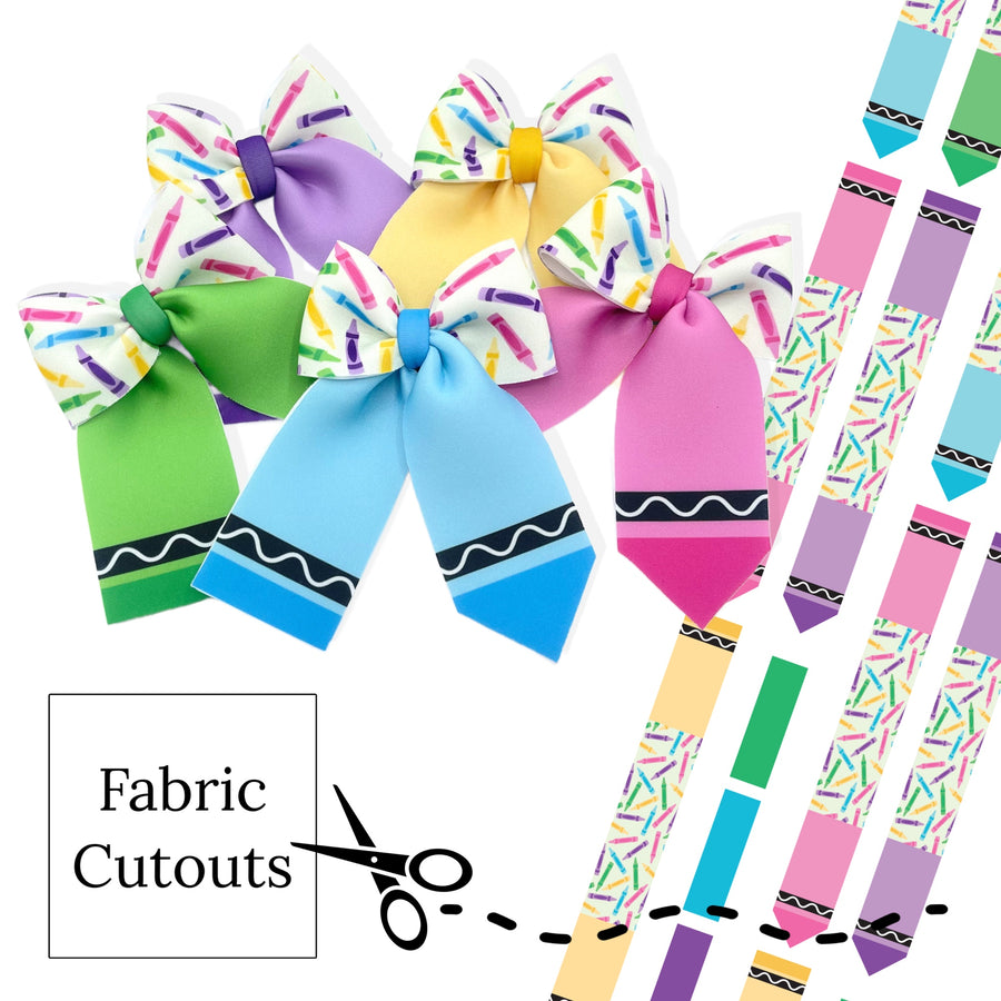 solid and scattered crayon diy neoprene hair bows