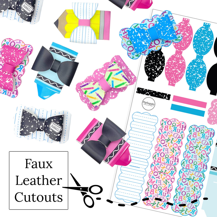 school themed layered diy faux leather clip covers