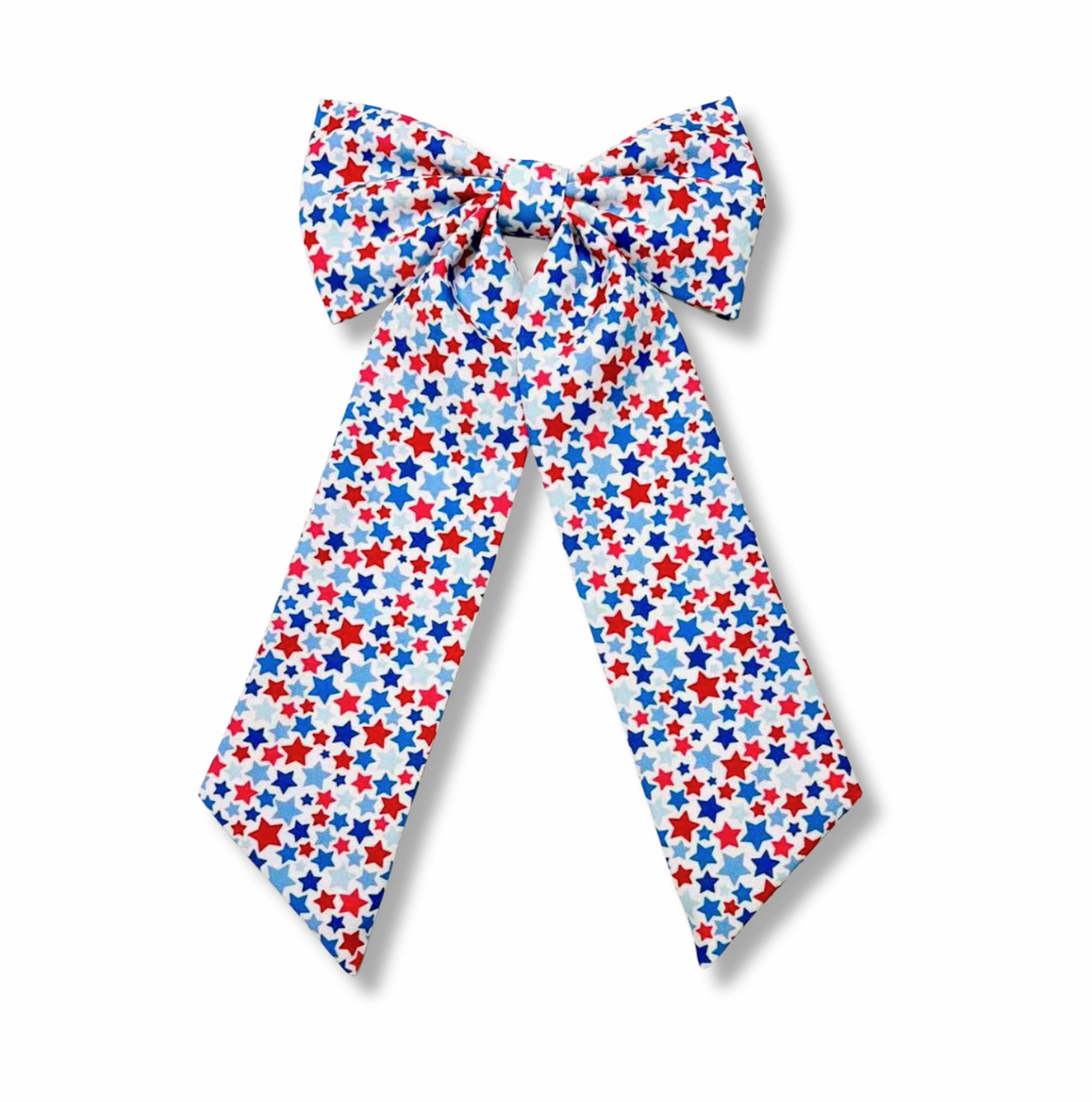 Starburst Multi Long Tail Hair Bow w/ Clip