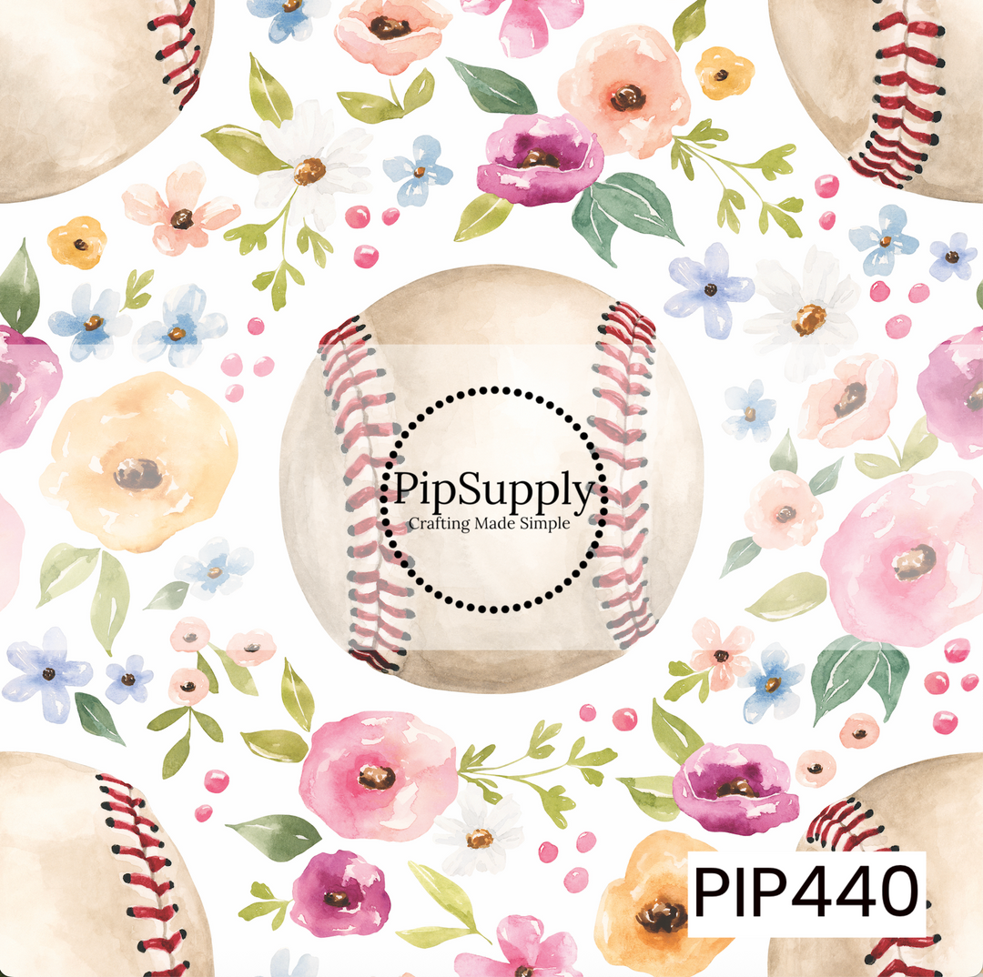 PIP440 - All-Star Floral Baseball White