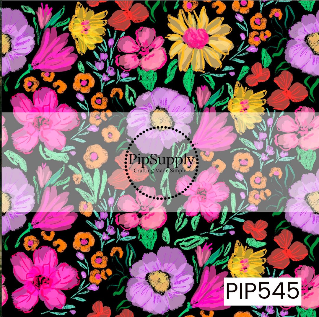 PIP545 - Electric Bloom Flowers Black