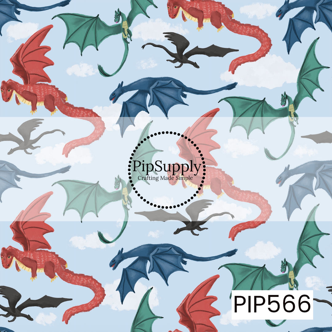 PIP566 - Flying Dragons Red And Blue