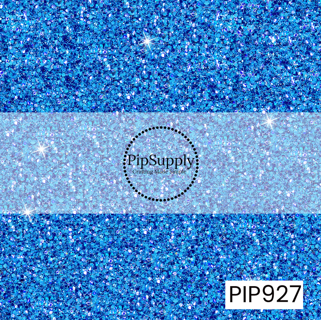A vibrant mystical blue glitter design featuring sparkling multidimensional flecks and bright shimmer highlights, creating the look of dazzling chunky glitter with a bold, radiant finish.
