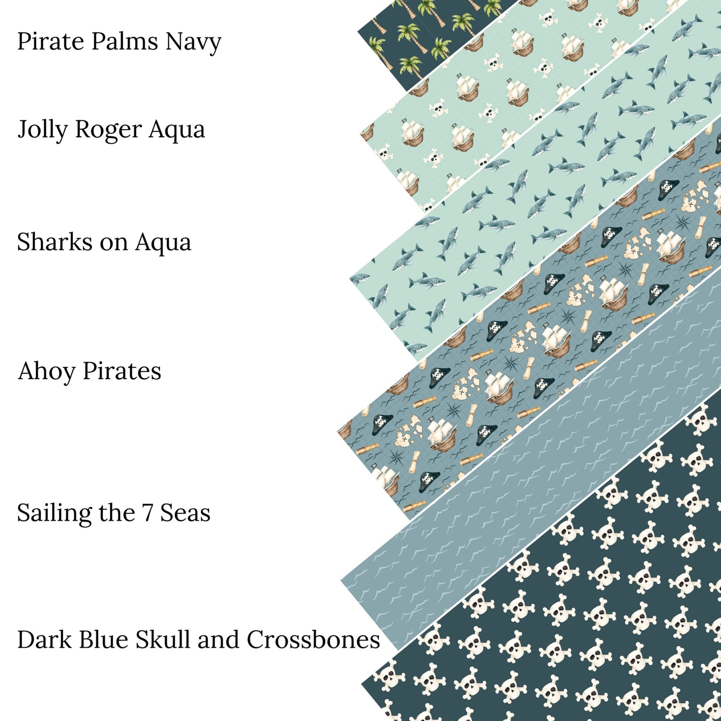 Pirate Palms Navy Faux Leather Sheets