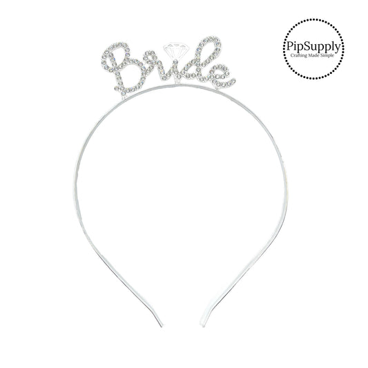 These silver Bride headbands are a stylish hair accessory. These silver metal headbands are a perfect for the up-do or to accent a curled hair style. These headbands are ready to wear or sell to others! Add this headband to your newest bachelorette party or bridal shower.