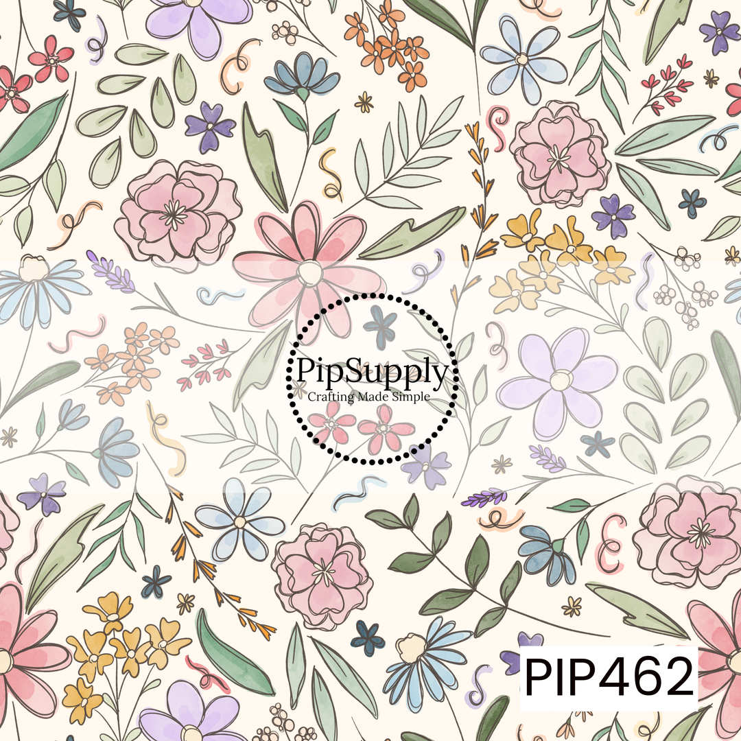 PIP462 - Sketchy Swirl Floral Pastel