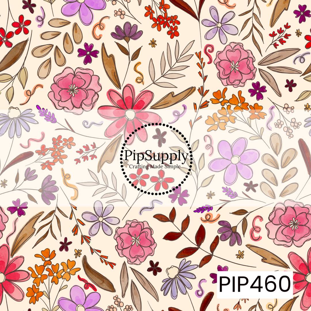 PIP460 - Sketchy Swirl Floral Vivid