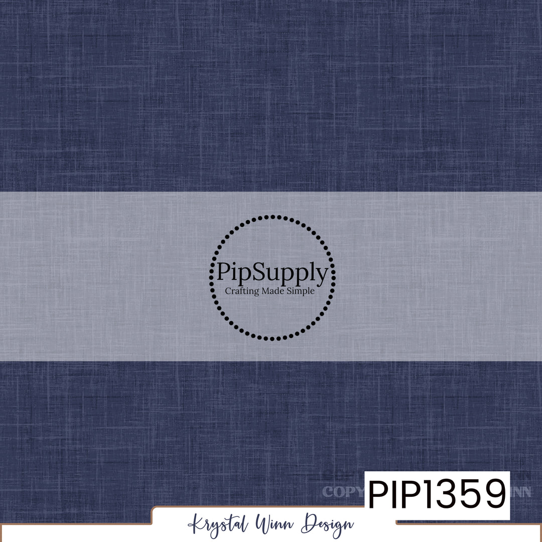 A deep, muted navy blue solid background featuring a subtle woven linen texture with delicate crosshatched fibers and soft tonal variations, creating a rich, slightly weathered fabric-inspired appearance.
