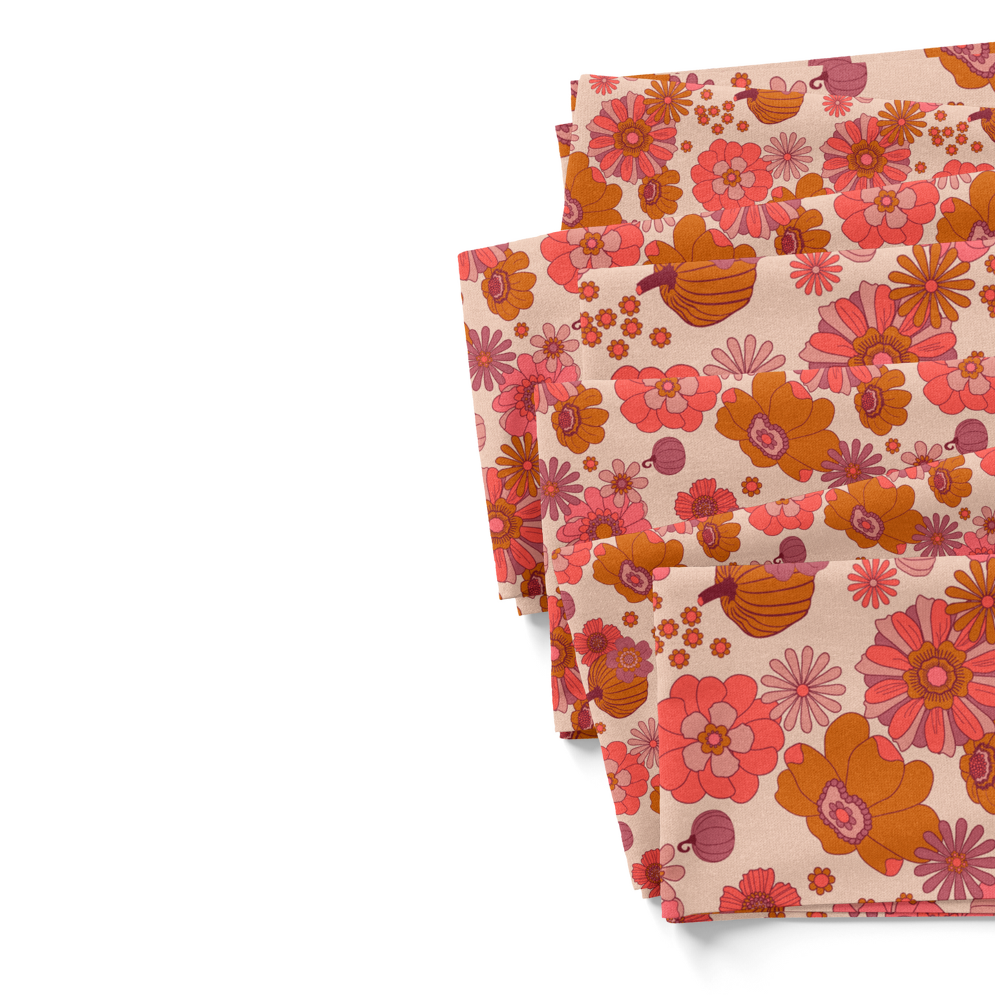 The Peachy Dot "Harvest Floral Pumpkin Patch" fabric swatches.