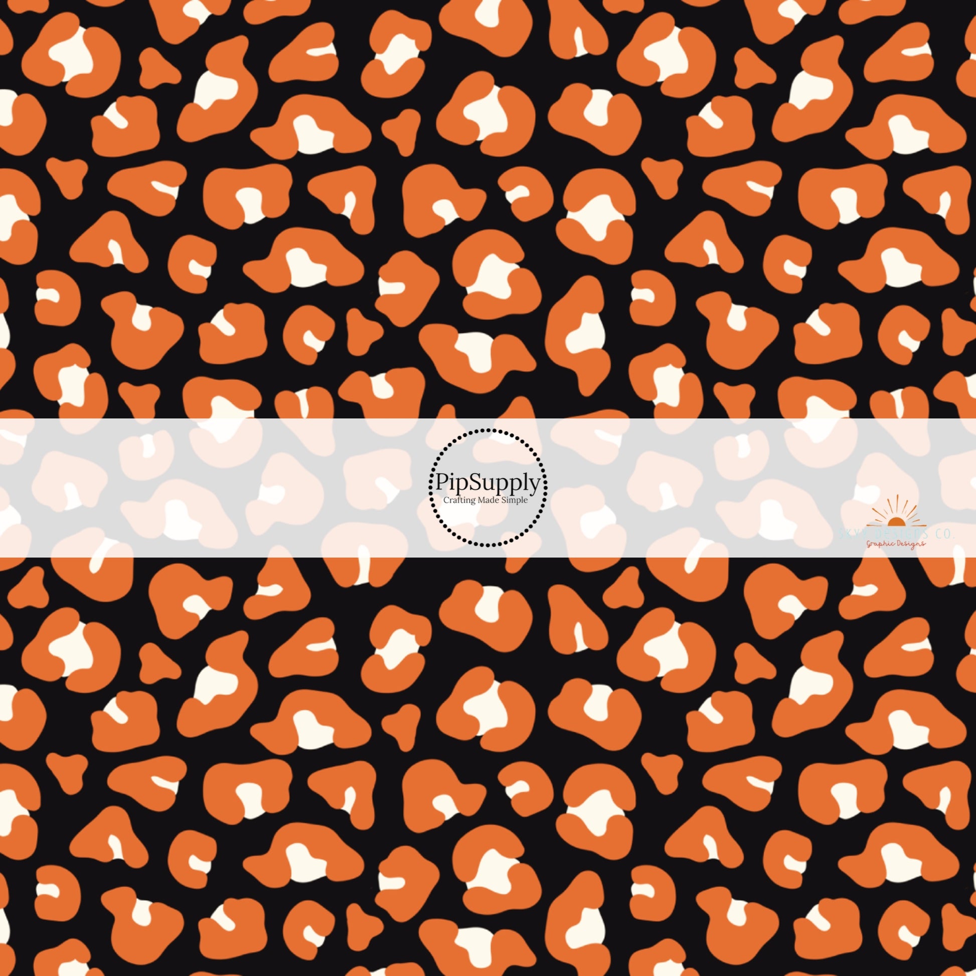 Animal Print Fabric By The Yard - Orange and Black Leopard Fabric