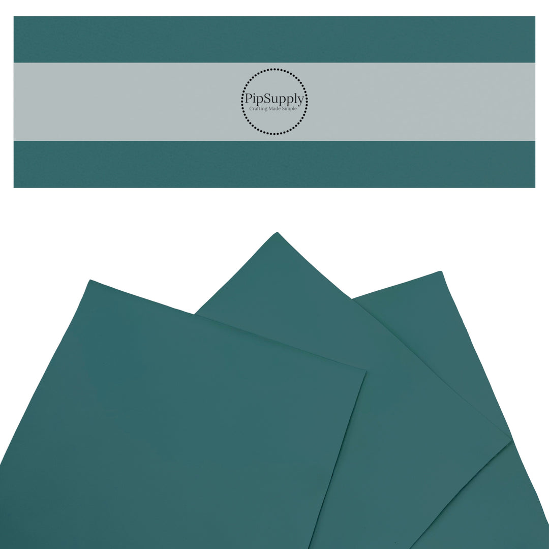 Dark Teal Solid Smooth Faux Leather Sheets