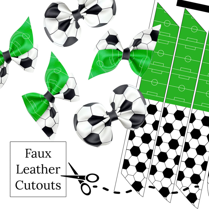 Soccer Faux Leather DIY Hair Bows & Craft Cutouts