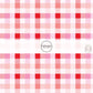 Pink, White, and Red Gingham Print Fabric by the Yard.