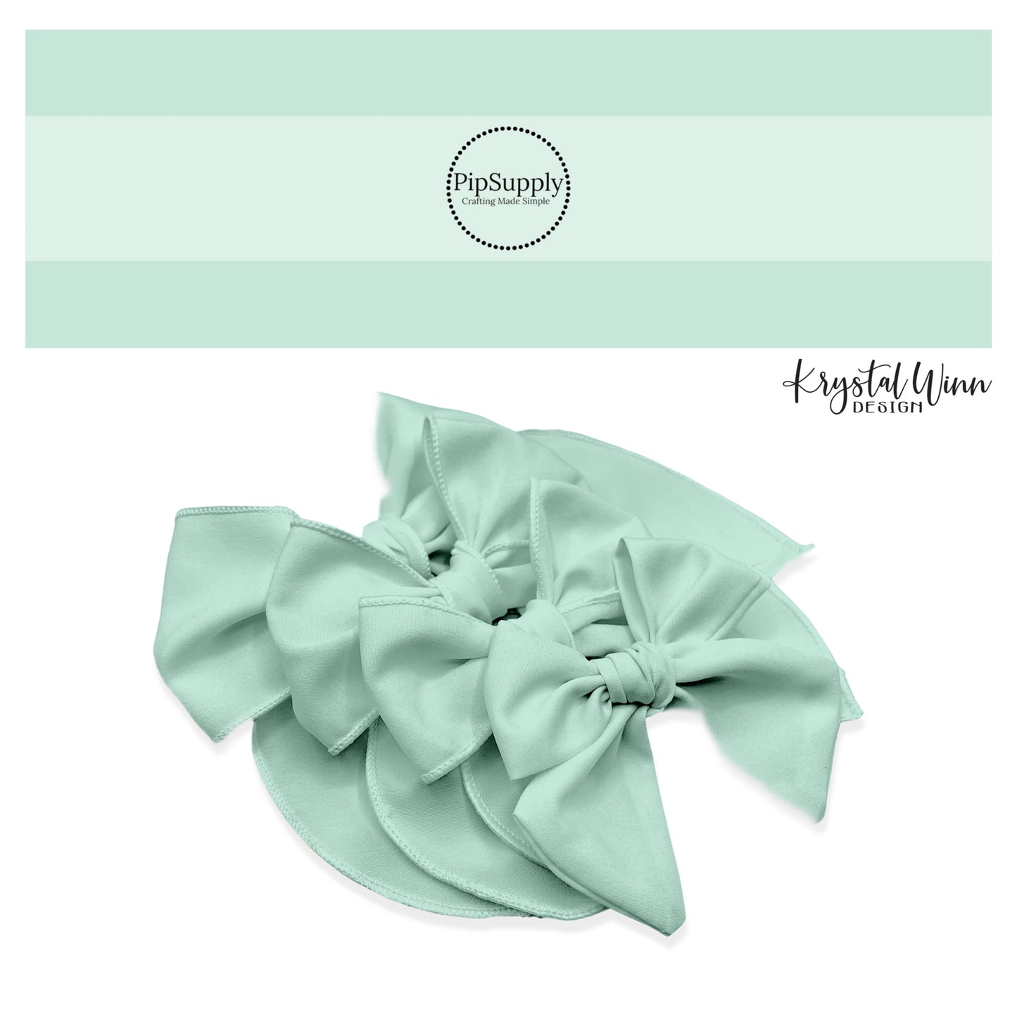 These solid colored mint no sew bow strips can be easily tied and attached to a clip for a finished hair bow. These fun party themed bow strips are great for personal use or to sell. The bow strips features solid light green color. 