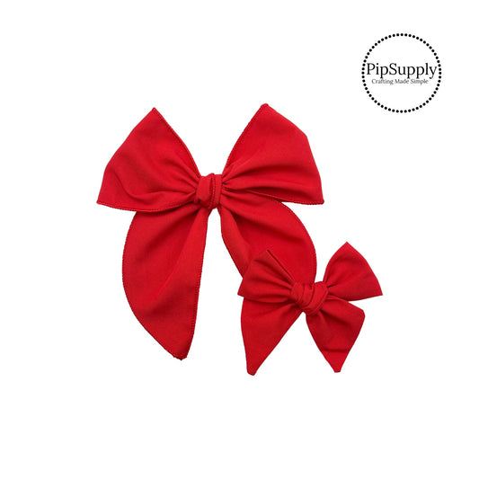 Red Solid Hair Bow Strips