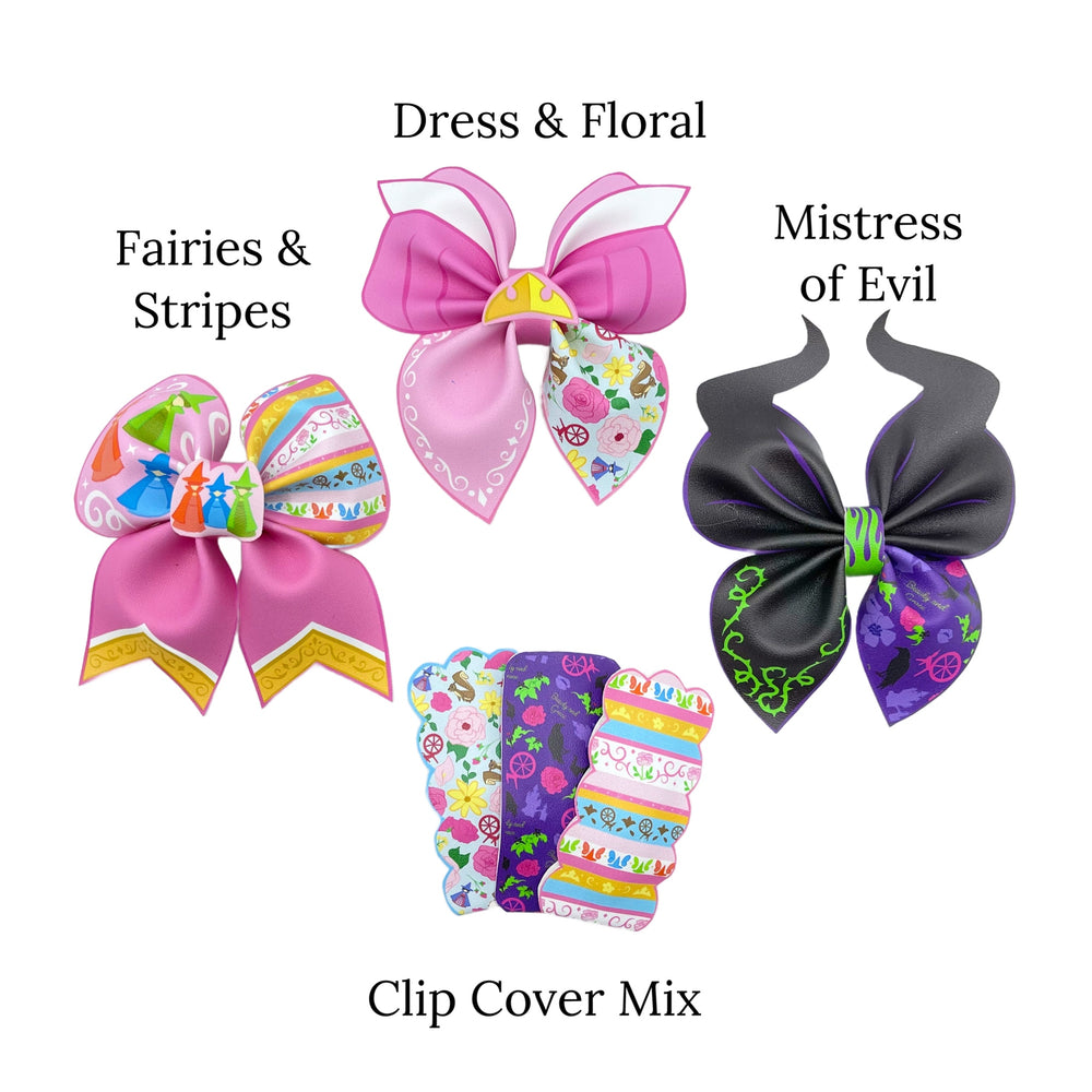 pattern options for sleeping princess faux leather hair bows