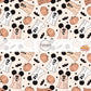 Cream fabric by the yard with mouse ear ghost, mouse ear bats, stars, and pumpkins.