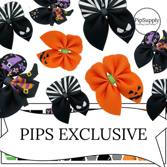 Spooky Halloween Bubble Neoprene DIY Hair Bows - Choose Size - PIPS EXCLUSIVE