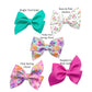 pink and teal patterns spring flower patterns for hand cut faux leather hair bows