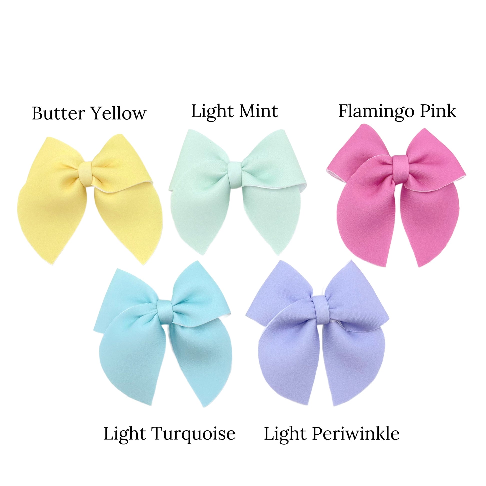 color names for solid spring neoprene hand cut out hair bows