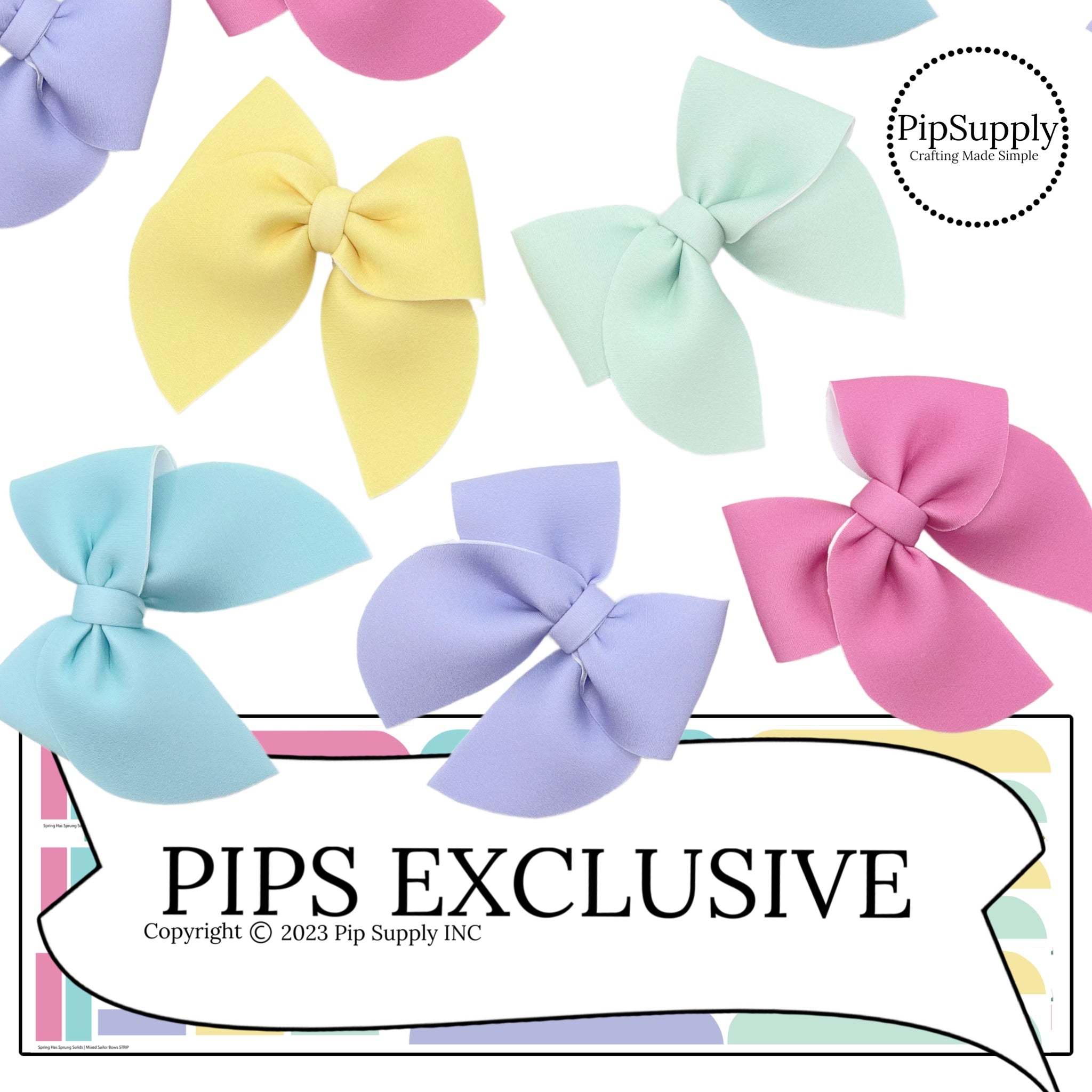 Pastel Easter Color Neoprene Hair Bow Strip Templates - Spring Has ...