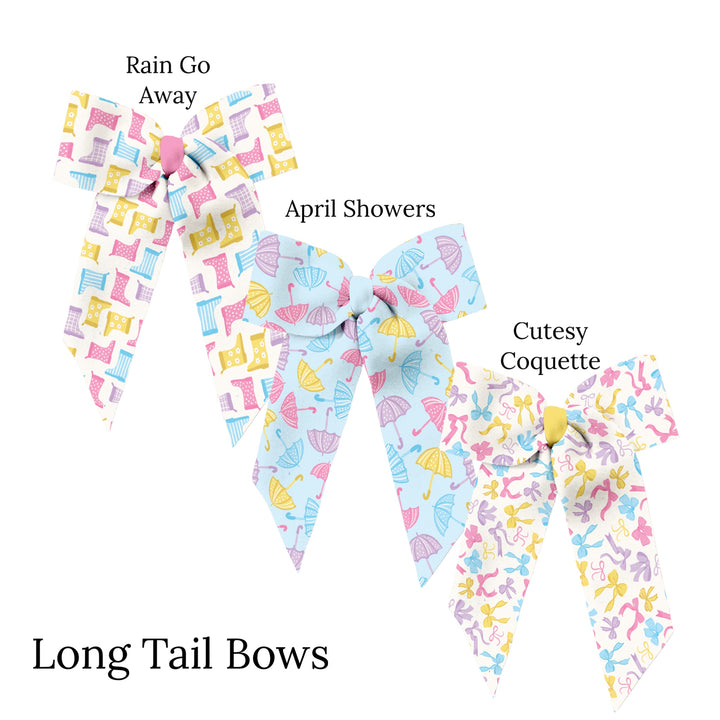 Spring Showers Long Tail Neoprene DIY Hair Bows