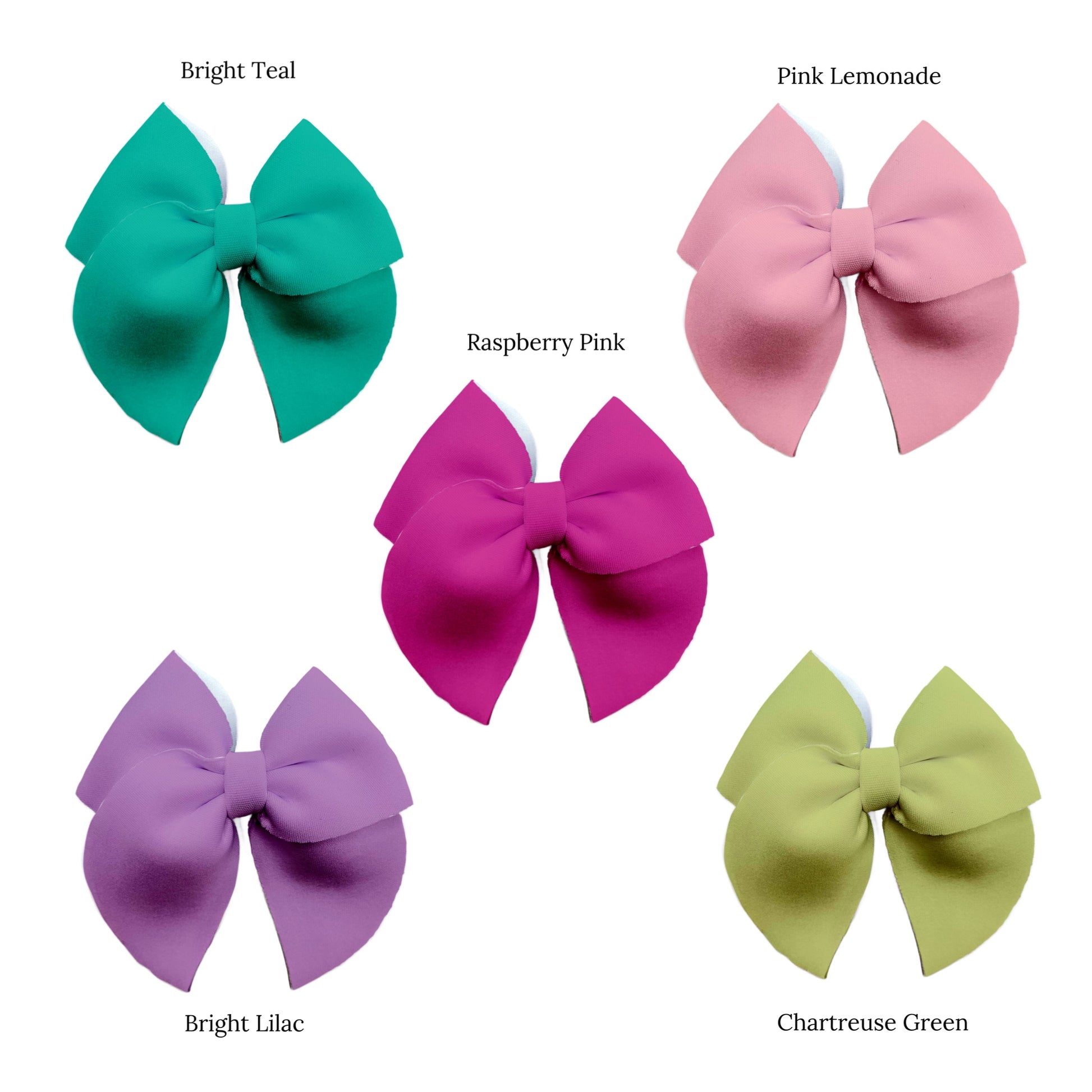 summer and spring colors for hand cut neoprene hair bows