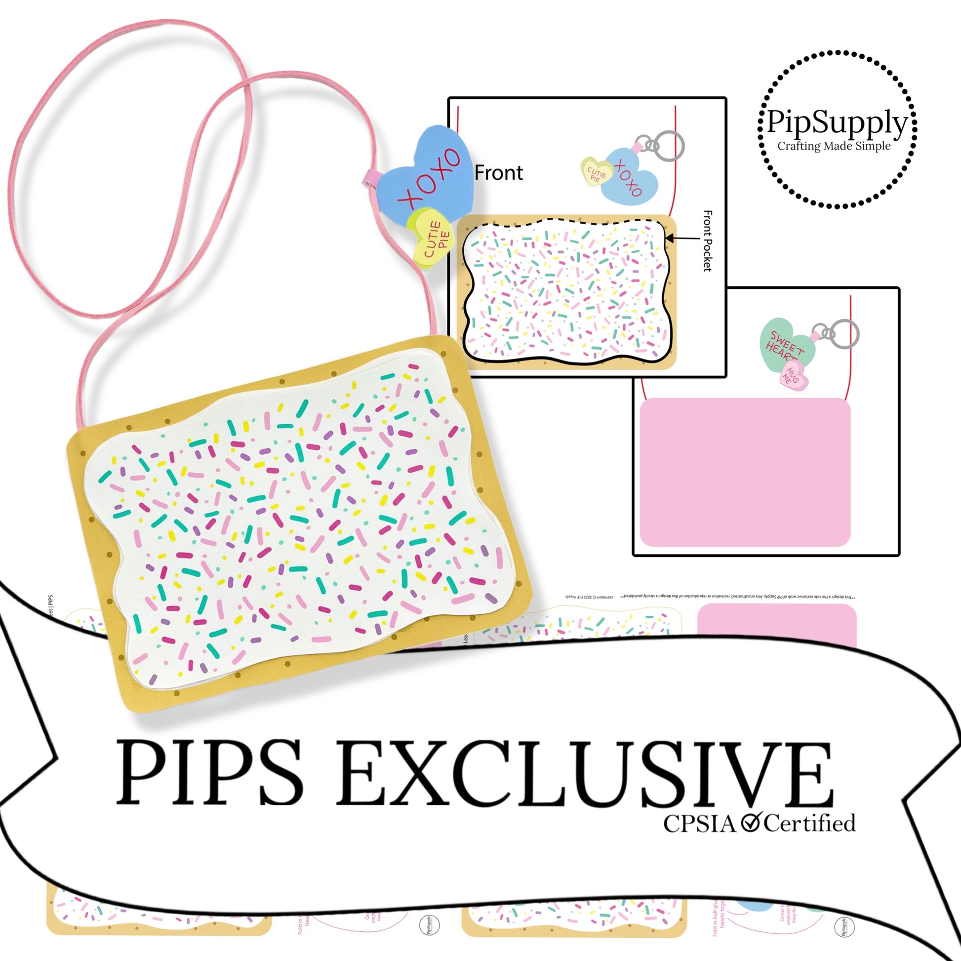 sprinkles on a baked treat printed on a faux leather sheet for a hand cut diy purse