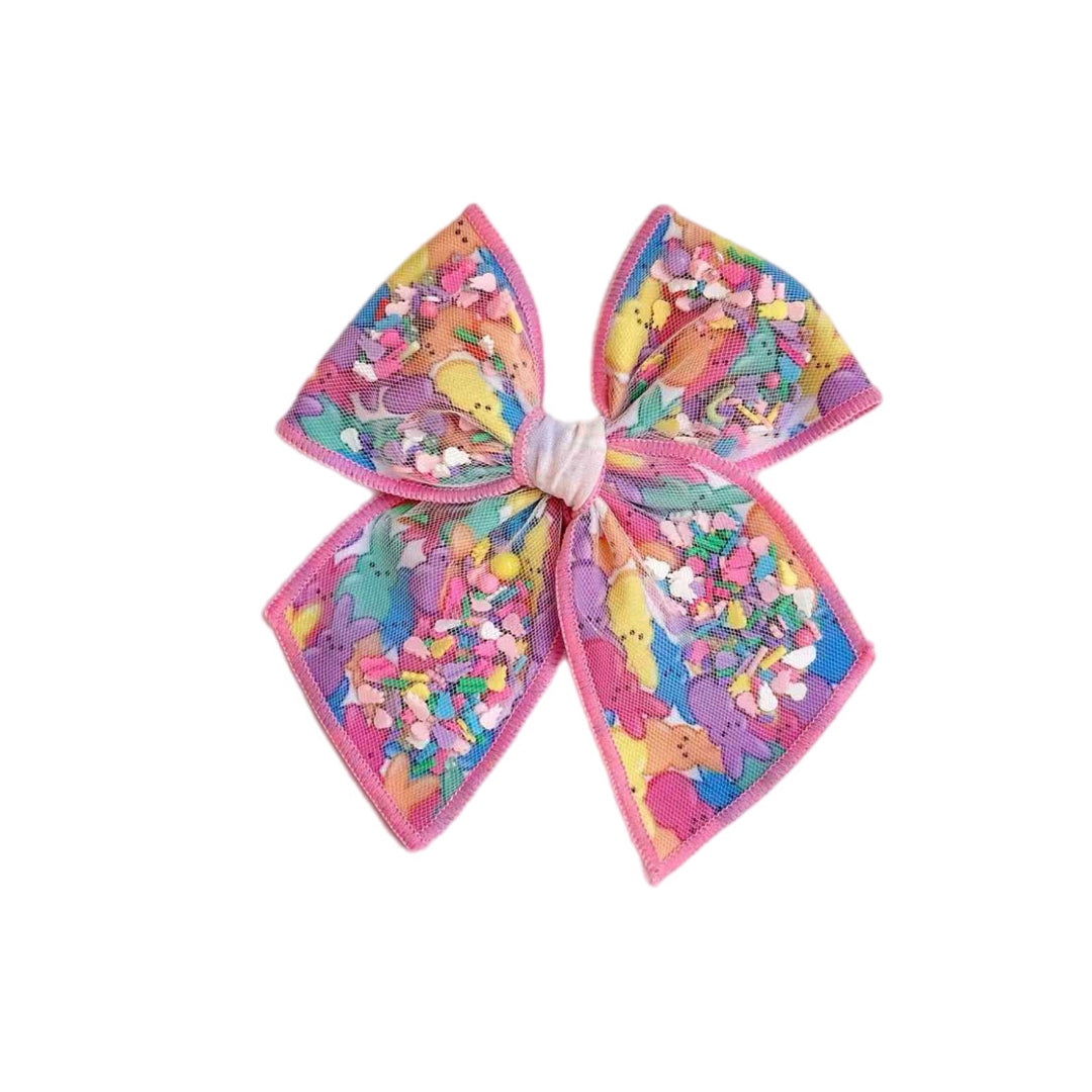 Squishy Bunny Pinwheel Hair Bow w/ Clip