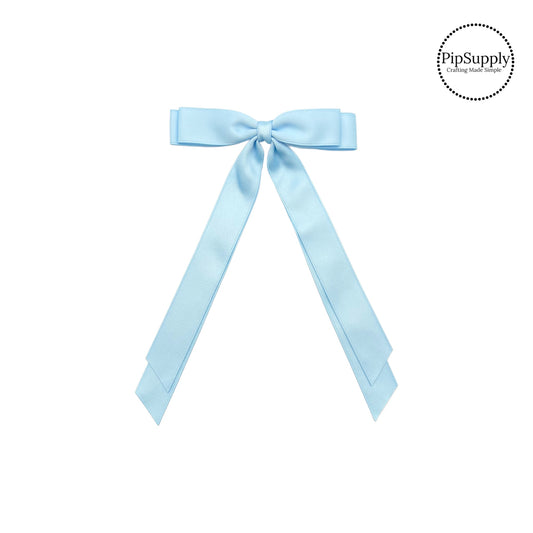 Theses stacked long ribbon hair bows are ready to package and resell to your customers no sewing or measuring necessary! These come pre-tied with an attached alligator clip. The delicate bow is perfect for all hair styles for kids and adults.