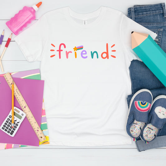 Colorful Star Friend DTF Sublimation Iron on Transfer