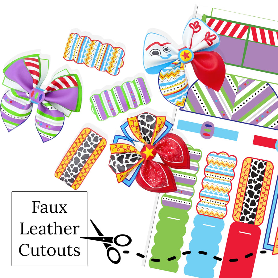 bright western and space movie diy faux leather bow templates