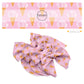 These summer themed no sew bow strips can be easily tied and attached to a clip for a finished hair bow. These patterned bow strips are great for personal use or to sell. These bow strips feature strawberry ice cream on pink.