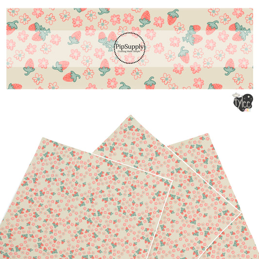 Strawberry Picking Faux Leather Sheets