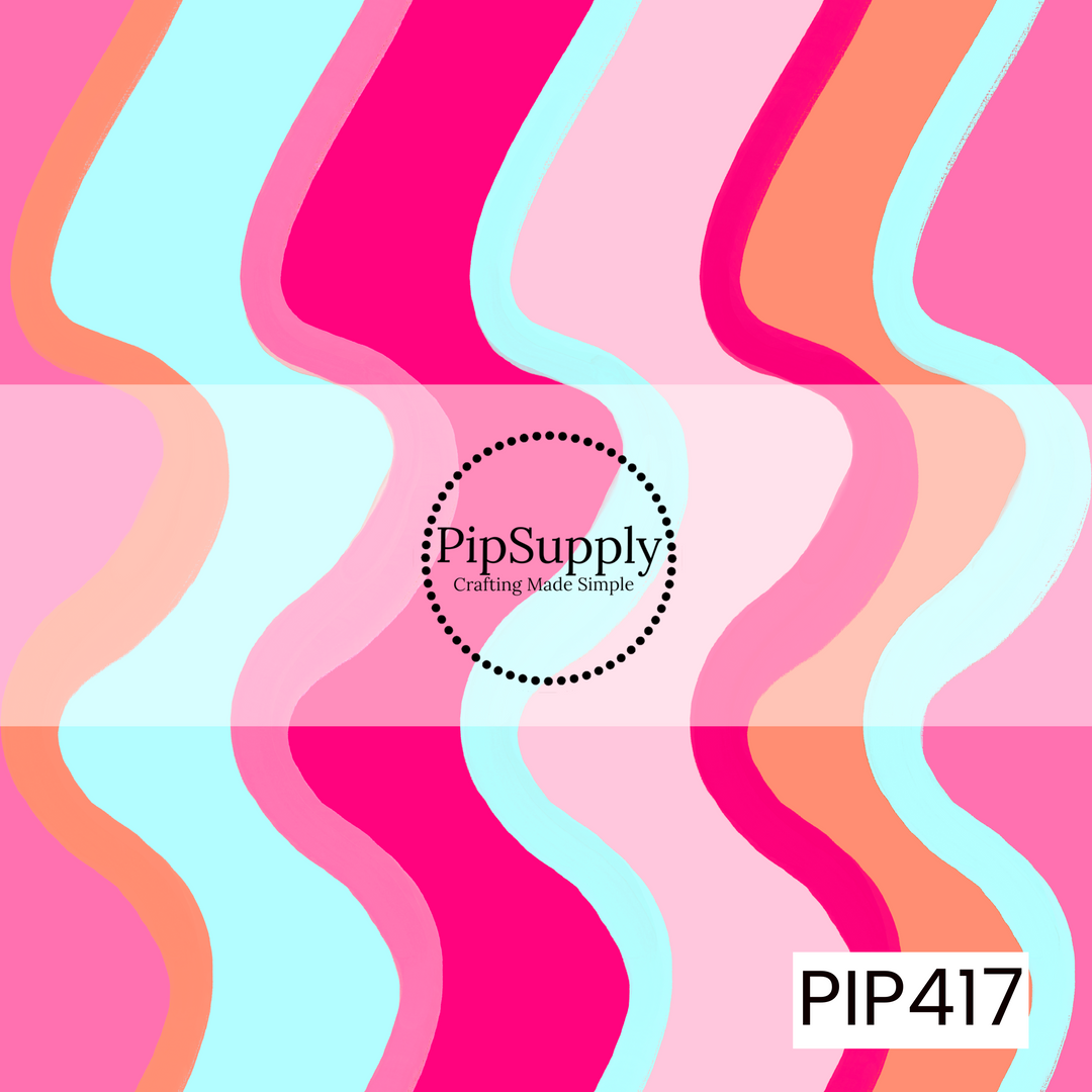 PIP417 - Summer Retro Wavy Stripes Pink