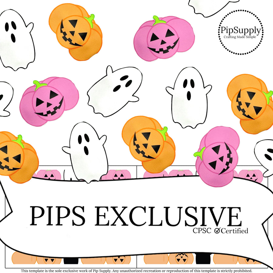 sweet halloween pumpkin and ghost diy faux leather snap clip covers