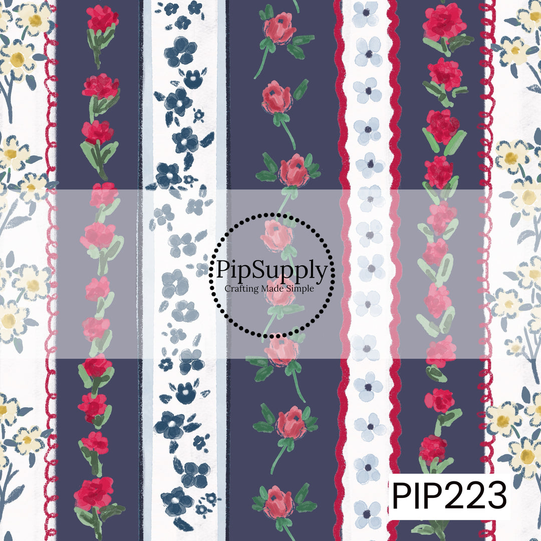 PIP223 - Heirloom Americana Posey Stripe Navy