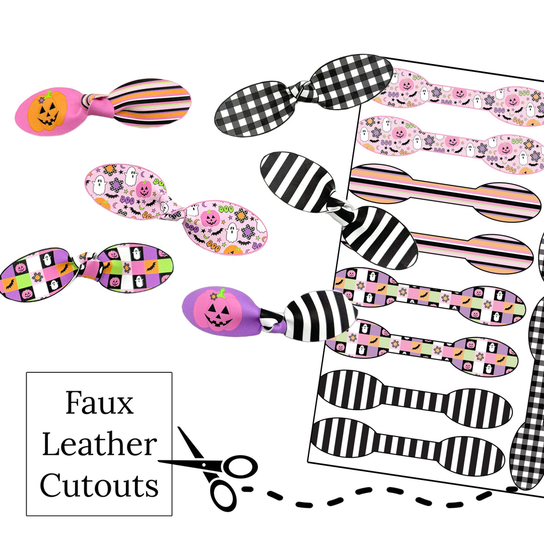 Sweet Halloween Faux Leather DIY Knotted Bows
