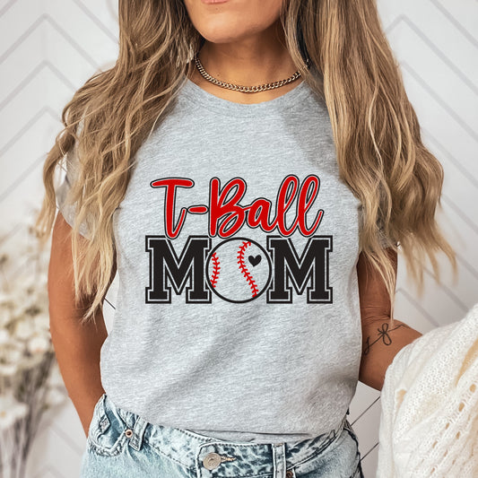 T-Ball Mom DTF and Sublimation Transfers - Red and Black Transfers