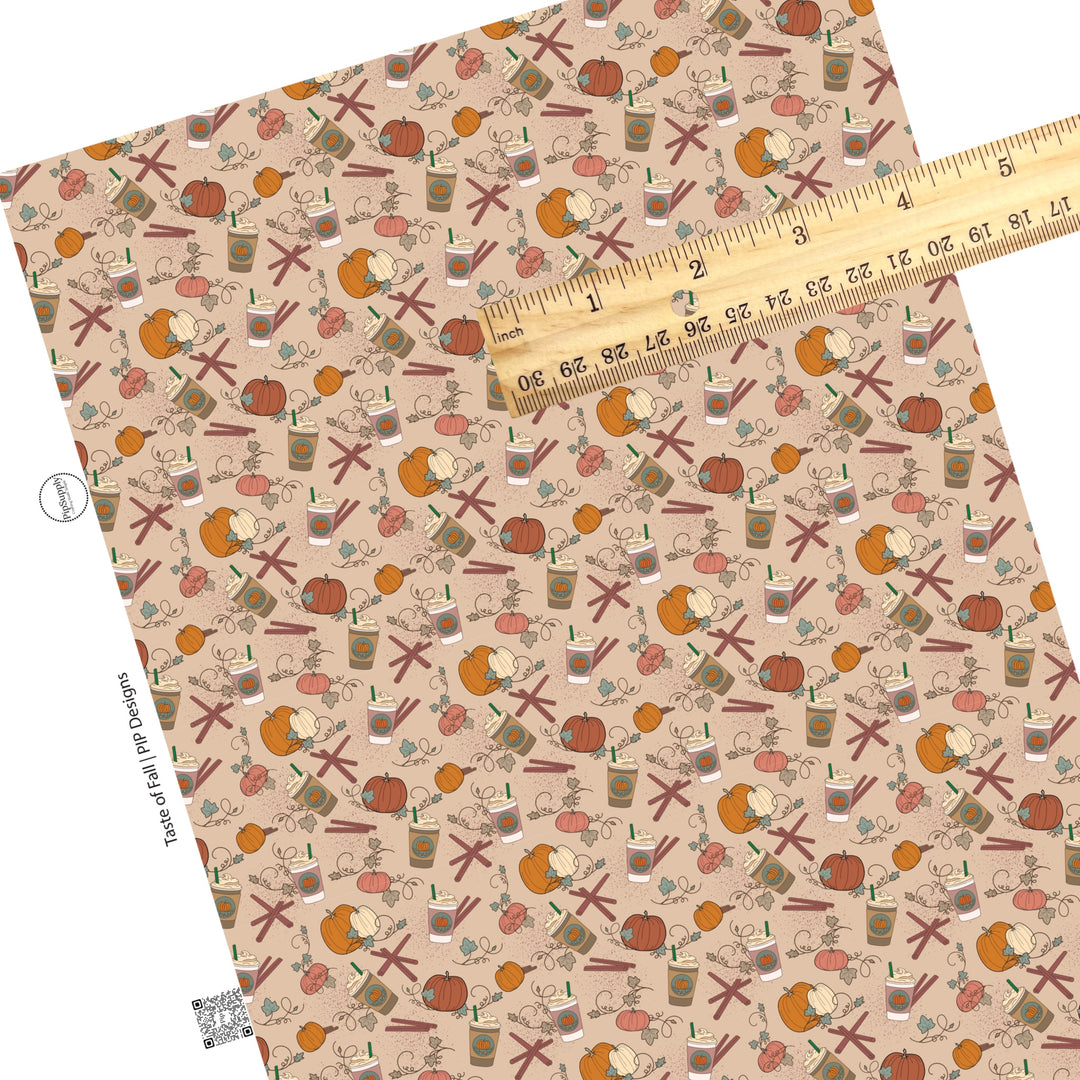 Autumn Harvest Prints | Faux Leather Fabric Sheets