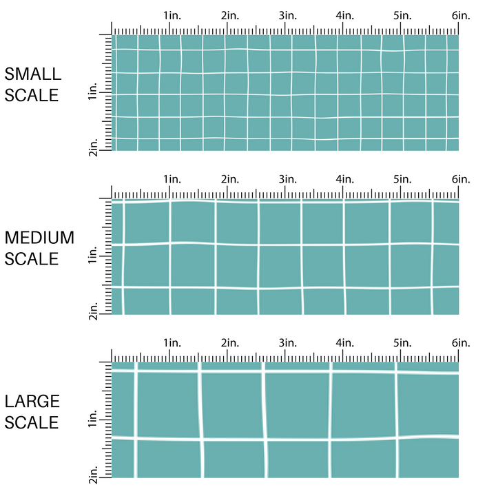 Teal fabric by the yard scaled image guide with white grid lines.