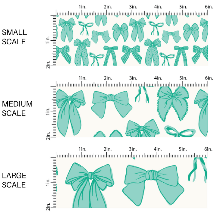 Teal Multi Ribbons Fabric By The Yard