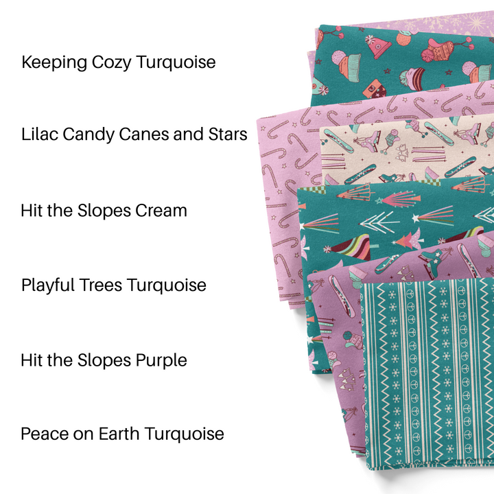 The Peachy Dot purple and turquoise  themed Christmas collection.