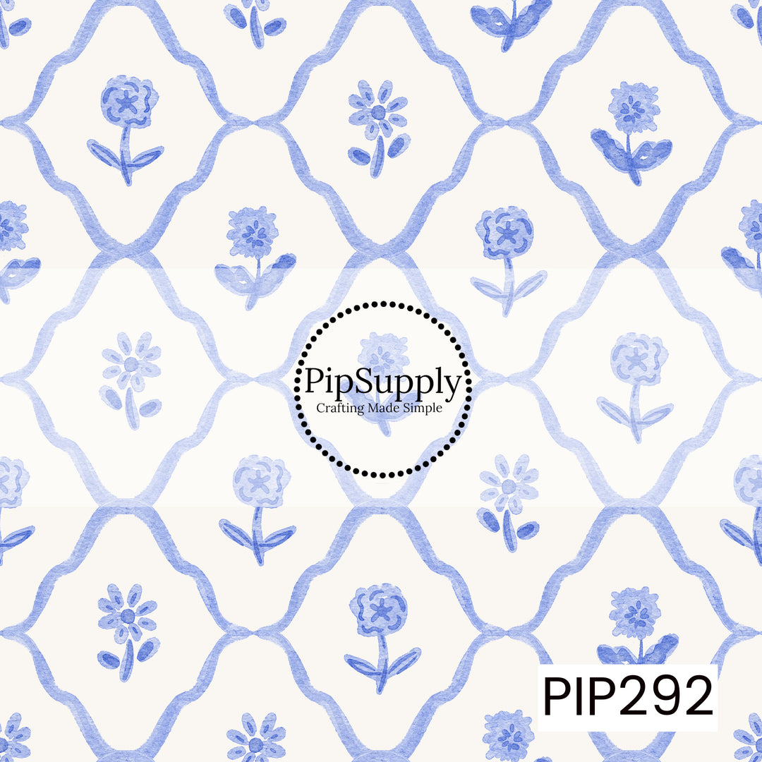 PIP292 - Lattice Floral Blue